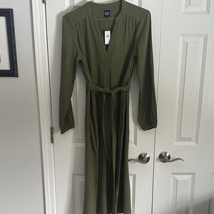 GAP Women's Olive Green Long Sleeve Dress